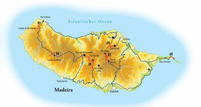 Routekaart Wanderreise Madeira, 8 Tage