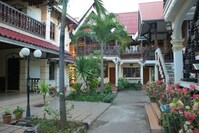 Laos Don Khong Villa Muong Khong Hotel Innenhof