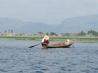 Myanmar Inle See Einbeinruderer