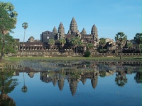 Angkor Wat, See, Tempel, laos kambodscha vietnam beste reisezeit