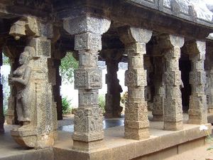 Säulenhalle im Padmanabhapuram Palace bei Kovalam