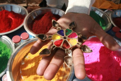 Indien Rajasthan Farben Holi 