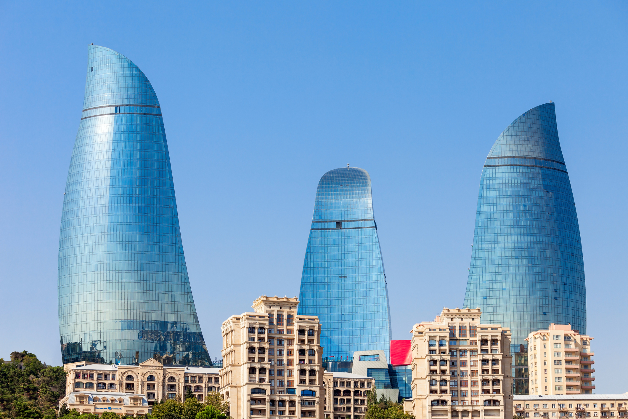 Flame Towers, Skyline, Baku, Aserbaidschan