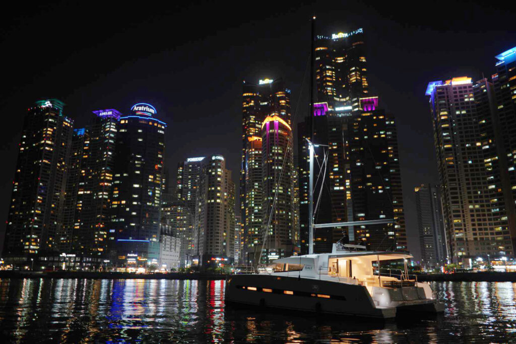 Busan, Hafen, Nacht, Skyline, südkorea reisen